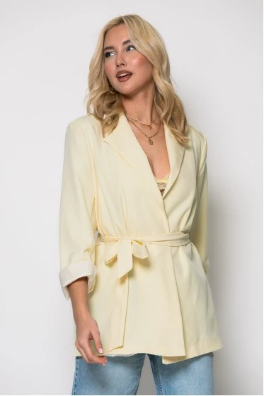 Blazer με ζωνάκι μαύρο