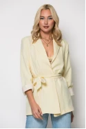 Blazer με ζωνάκι κίτρινο