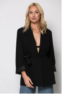 Blazer με ζωνάκι μαύρο