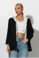 Blazer με φούτερ κουκούλα μαύρο Blazer με φούτερ κουκούλα μαύρο