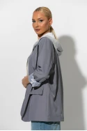 Blazer με φούτερ κουκούλα γκρι Blazer με φούτερ κουκούλα γκρι