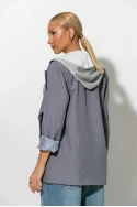 Blazer με φούτερ κουκούλα γκρι Blazer με φούτερ κουκούλα γκρι