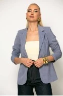 Blazer με ιδιαίτερη ύφανση και βάτες μπλε