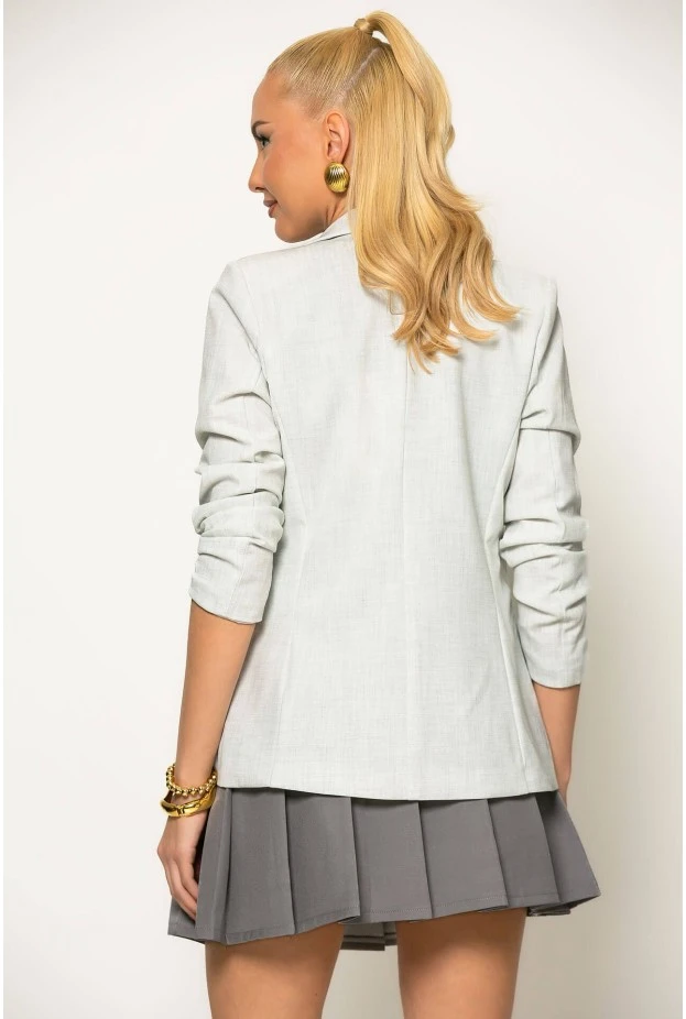 Blazer με ιδιαίτερη ύφανση και βάτες γκρι