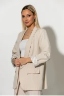 Blazer με ριγέ φόδρα μπεζ ανοιχτό