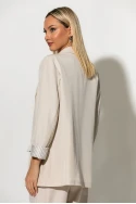 Blazer με ριγέ φόδρα μπεζ ανοιχτό