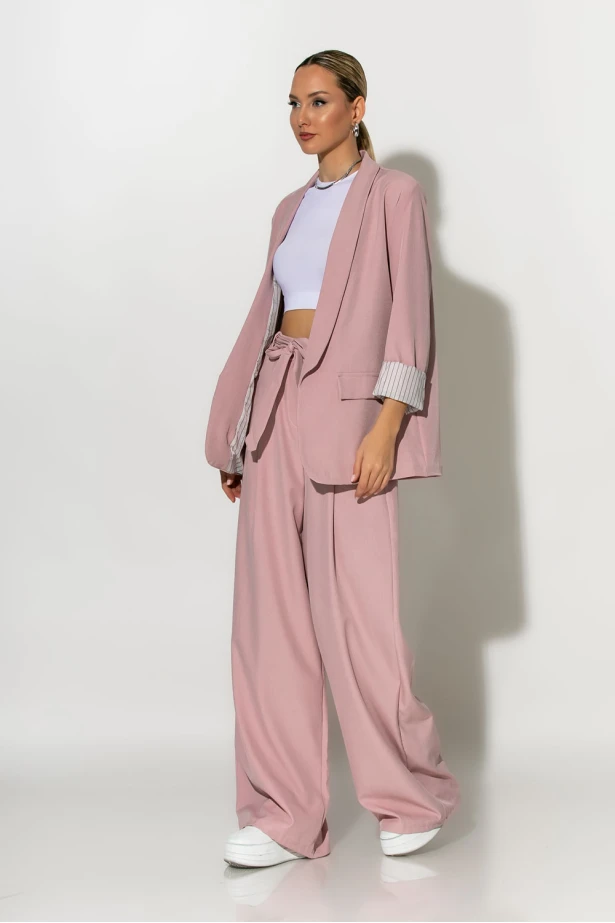 Blazer με ριγέ φόδρα σομον