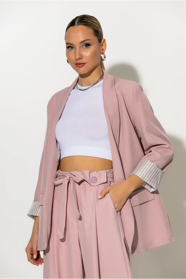 Blazer με ριγέ φόδρα σομον