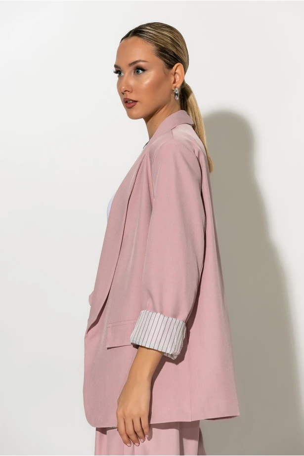 Blazer με ριγέ φόδρα σομον