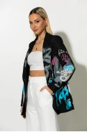 Blazer με print bear μπλε Blazer με print bear μπλε