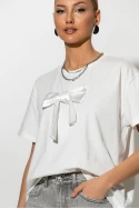 T-Shirt με φιόγκο λευκό T-Shirt με φιόγκο λευκό