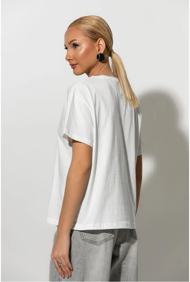 T-Shirt με φιόγκο λευκό