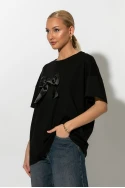 T-Shirt με φιόγκο μαύρο 