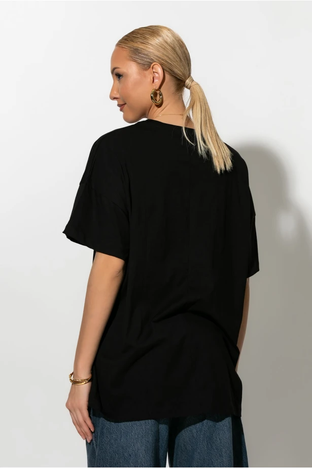T-Shirt με φιόγκο μαύρο 