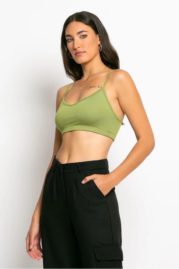 Top viscoze τιραντέ olive Top viscoze τιραντέ olive