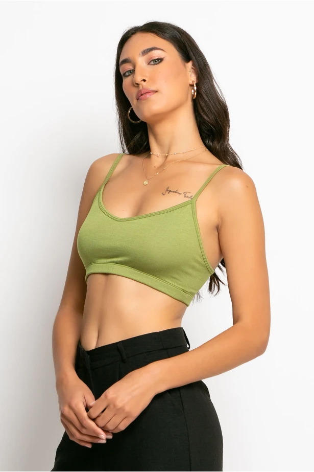 Top viscoze τιραντέ olive Top viscoze τιραντέ olive