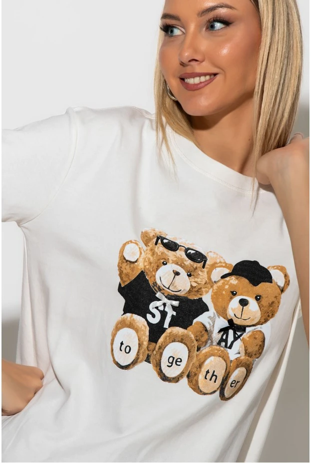 Μπλούζα με στάμπα together bears λευκό