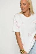 T-shirt με φιογκάκια λευκό