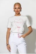 T-shirt με patch baby και κορδόνι ροζ T-shirt με patch baby και κορδόνι ροζ
