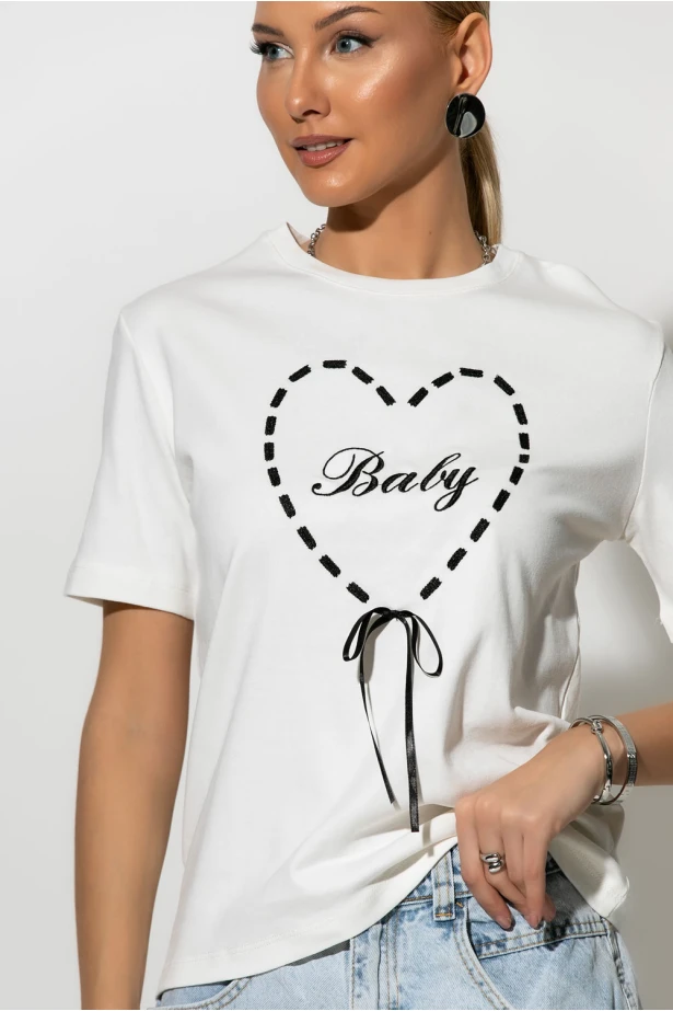 T-shirt με patch baby και κορδόνι μαύρο T-shirt με patch baby και κορδόνι μαύρο