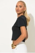 Cropped top με mini patch bear μπλε