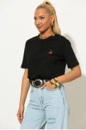 T-shirt με patch cherry μαύρο