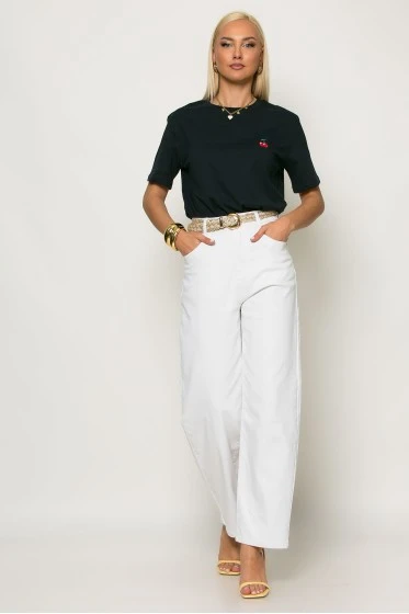 T-shirt με patch cherry μπλε