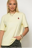 T-shirt με patch cherry κίτρινο