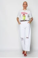 T-shirt κοντομάνικο με στάμπα strawberry matcha λευκό