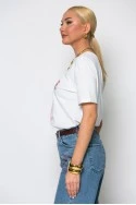 T-shirt κόντομάνικο με στάμπα parisienne λευκό