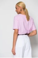T-shirt κόντομάνικο με στάμπα parisienne ροζ