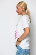 T-shirt κόντομάνικο με στάμπα matcha iced latte λευκό