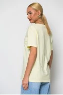 T-shirt κοντομάνικο με στάμπα matcha iced latte κίτρινο
