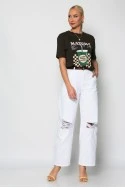 T-shirt κοντομάνικο με στάμπα matcha iced latte καφέ