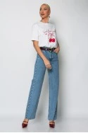 T-shirt κοντομάνικο με στάμπα cherry λευκό