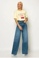 T-shirt κοντομάνικο με στάμπα cherry κίτρινο