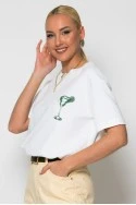 T-shirt κόντομάνικο με στάμπα margarita λευκό