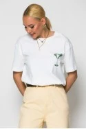 T-shirt κόντομάνικο με στάμπα margarita λευκό