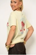 T-shirt με στάμπα dolce vita κίτρινο