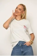 T-shirt με στάμπα dolce vita λευκό