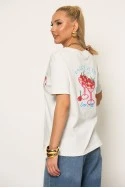 T-shirt με στάμπα dolce vita λευκό