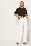 T-shirt με στάμπα dolce vita καφέ
