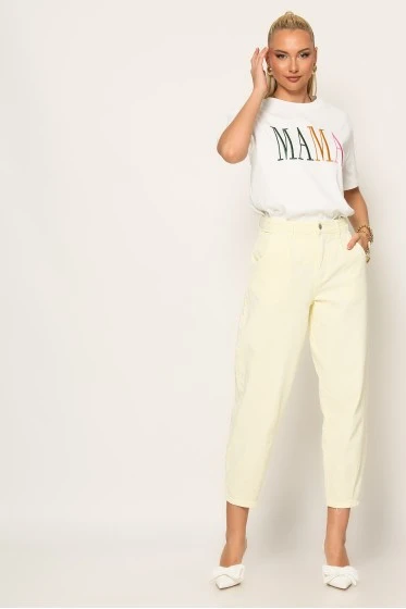 T-shirt με patch mama λευκό