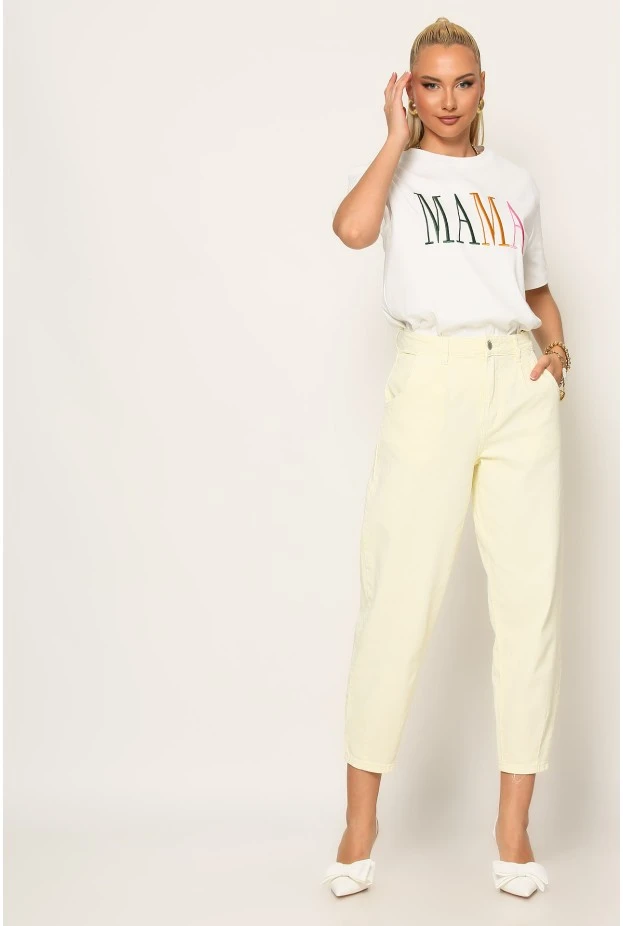 T-shirt με patch mama λευκό