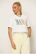 T-shirt με patch mama λευκό