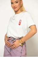 T-shirt με στάμπα Q λευκό