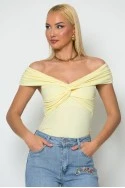 Κορμάκι off shoulder κίτρινο