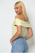 Κορμάκι off shoulder κίτρινο