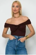 Κορμάκι off shoulder μπορντό