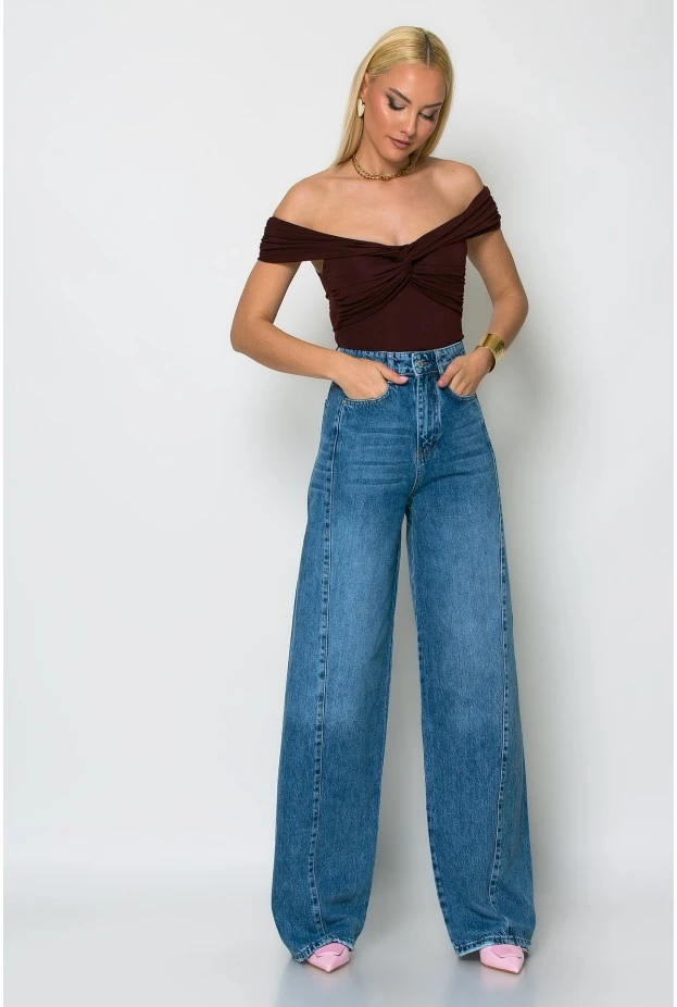 Κορμάκι off shoulder μπορντό